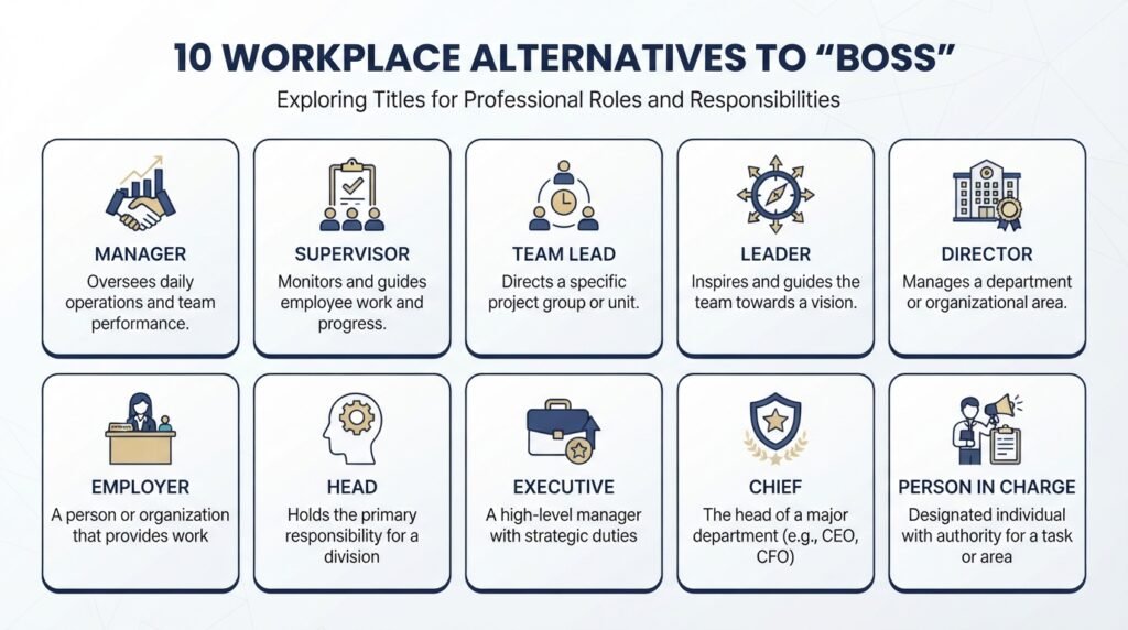 10 alternatives to boss including manager supervisor and team lead