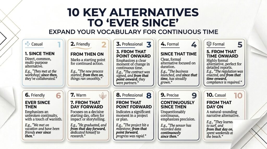 10 alternatives to ever since including since then and from then on