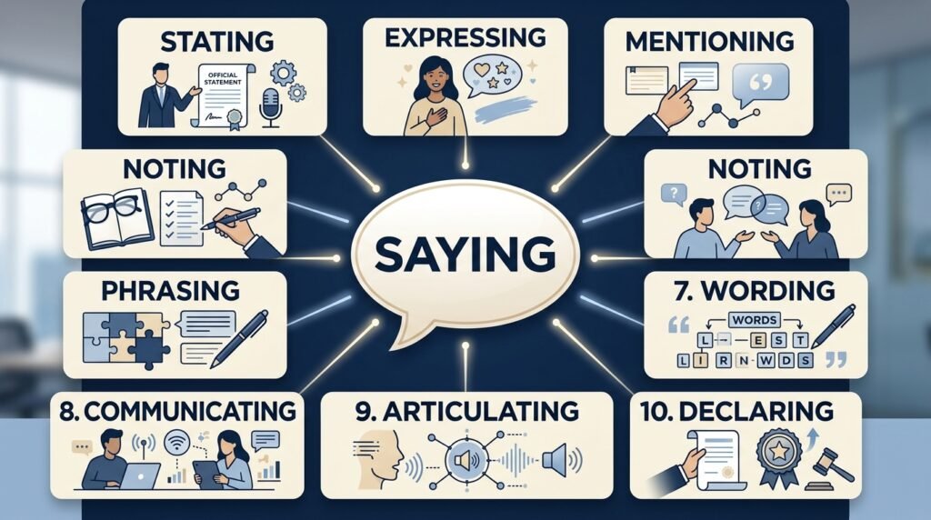 10 alternatives to saying including stating expressing and mentioning