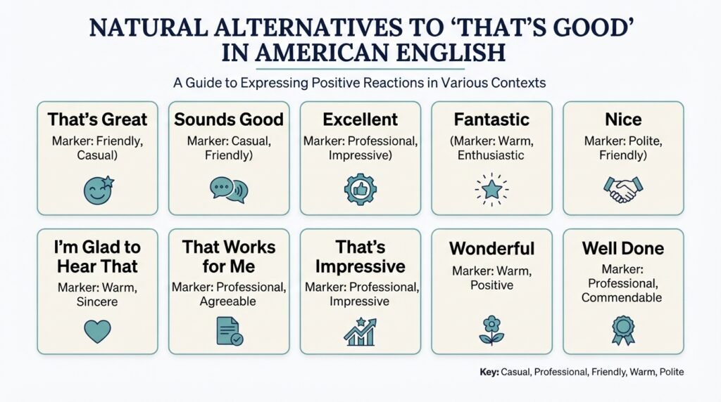 10 natural alternatives to say “that’s good” in English