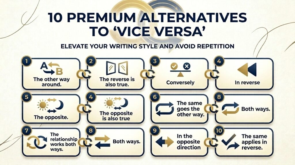 10 alternatives to vice versa including the other way around and conversely