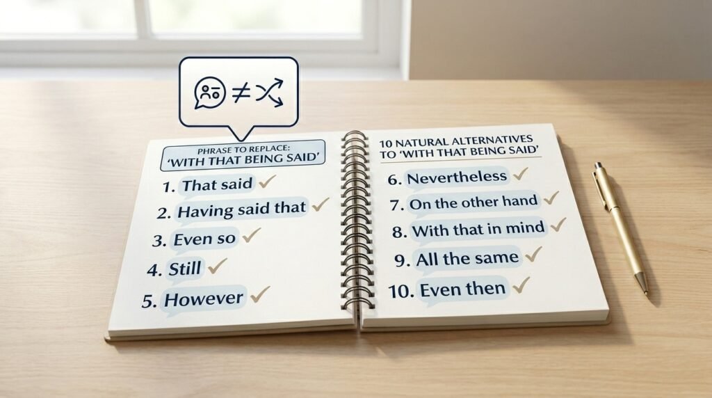 10 alternatives to with that being said including that said and however