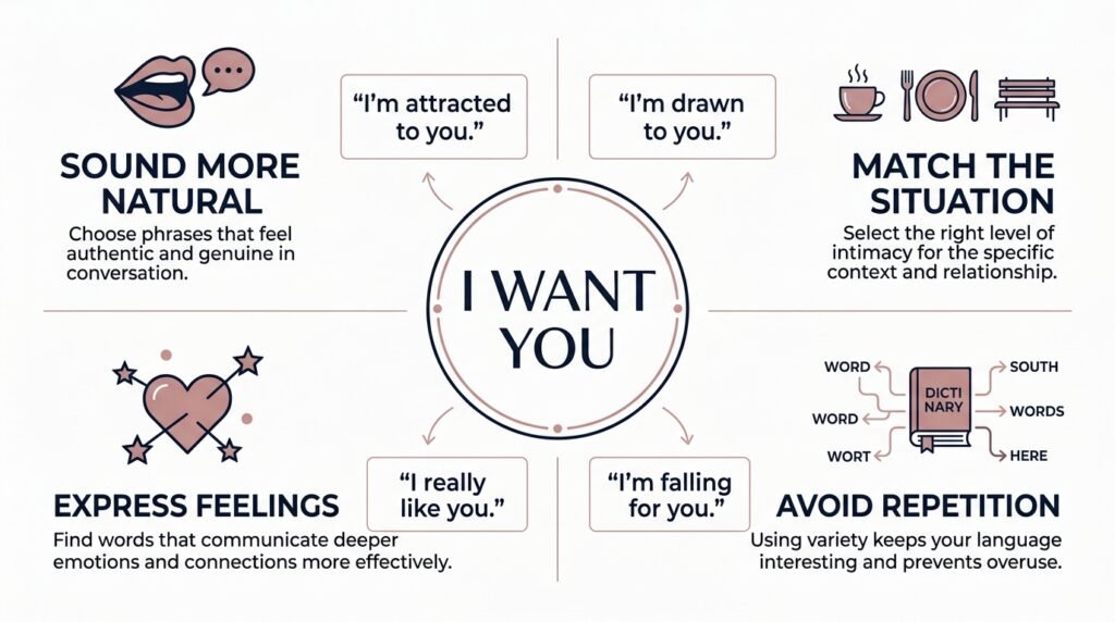 Reasons to use different ways to say I want you
