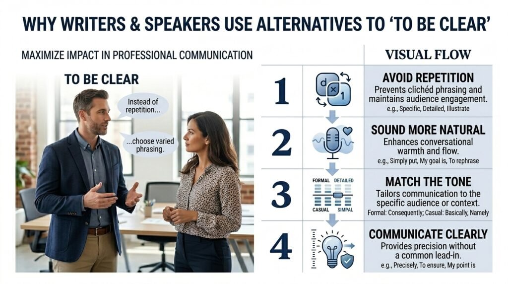 Benefits of using alternatives to to be clear in communication