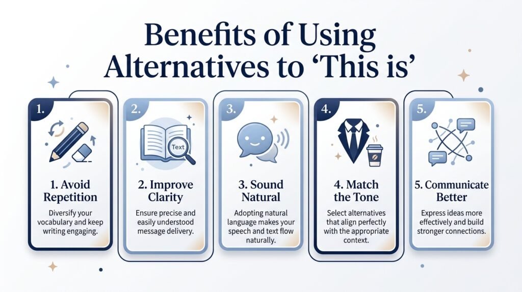 Benefits of using alternative phrases for this is