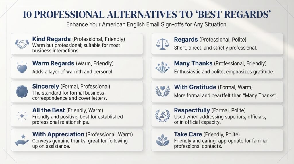 10 alternatives to best regards for professional emails