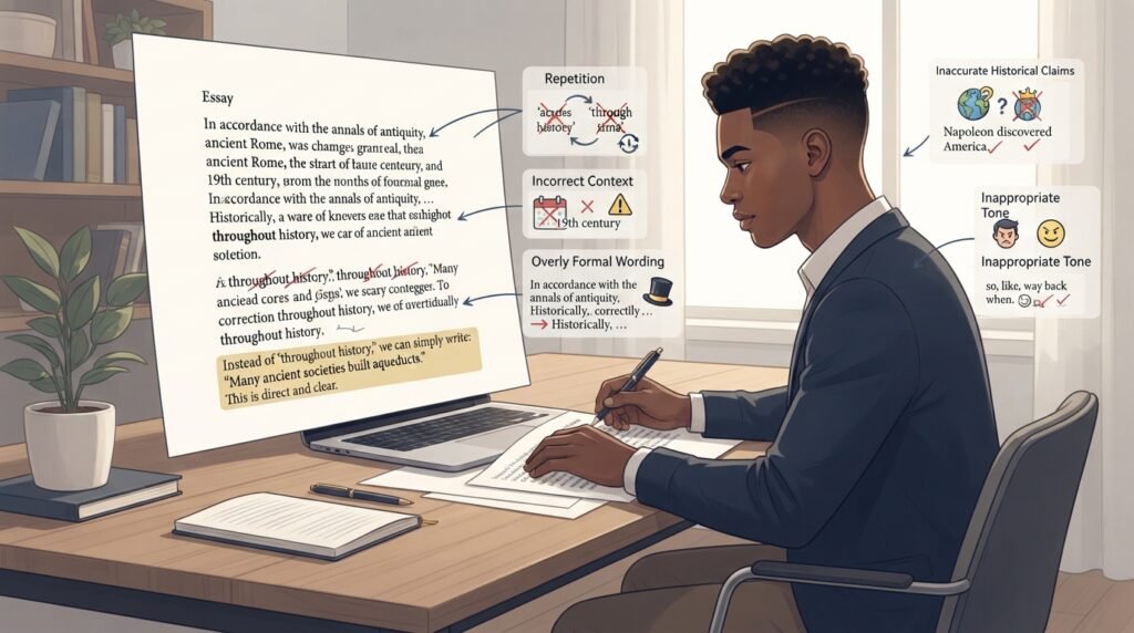 Common writing mistakes when using alternatives to throughout history