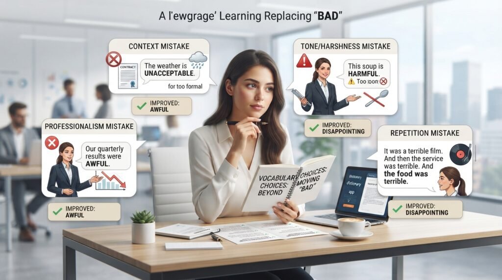 Common mistakes when choosing synonyms for bad in English