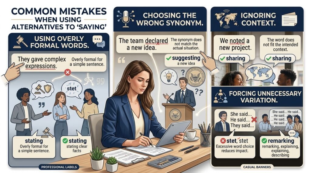 Common mistakes when choosing alternatives to saying