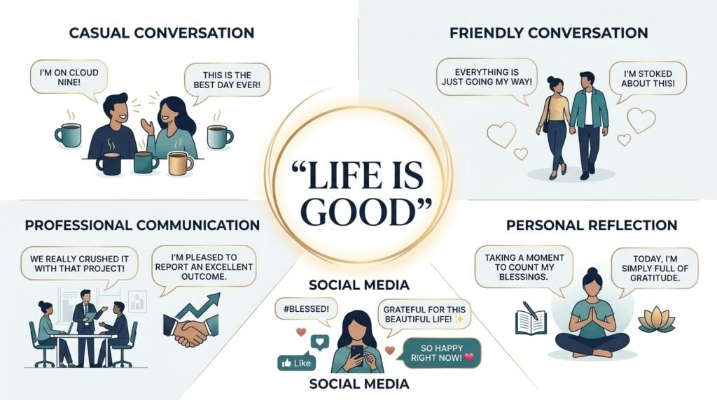 Different ways to express that life is good in English