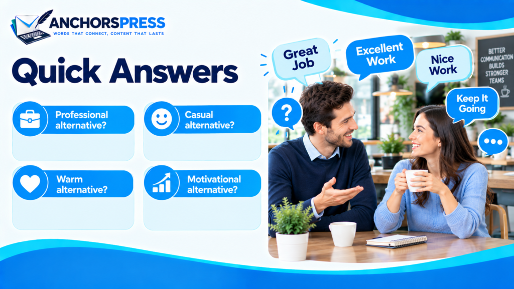 Frequently asked questions about another way to say keep up the good work