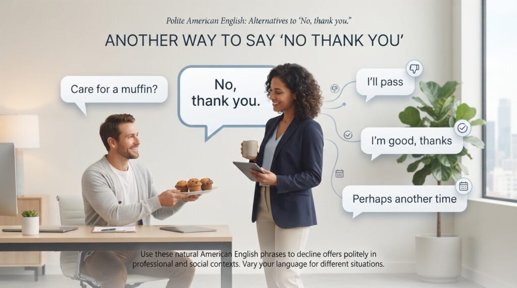 Meaning of another way to say no thank you with polite alternatives