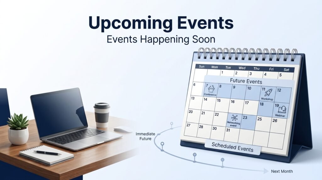 Meaning of upcoming events and related English phrases