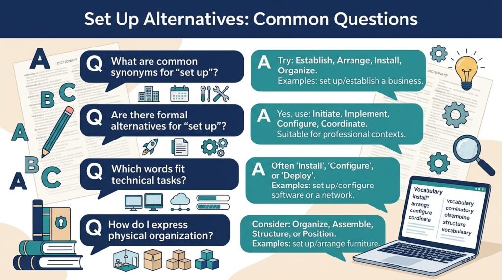 Frequently asked questions about another way to say set up