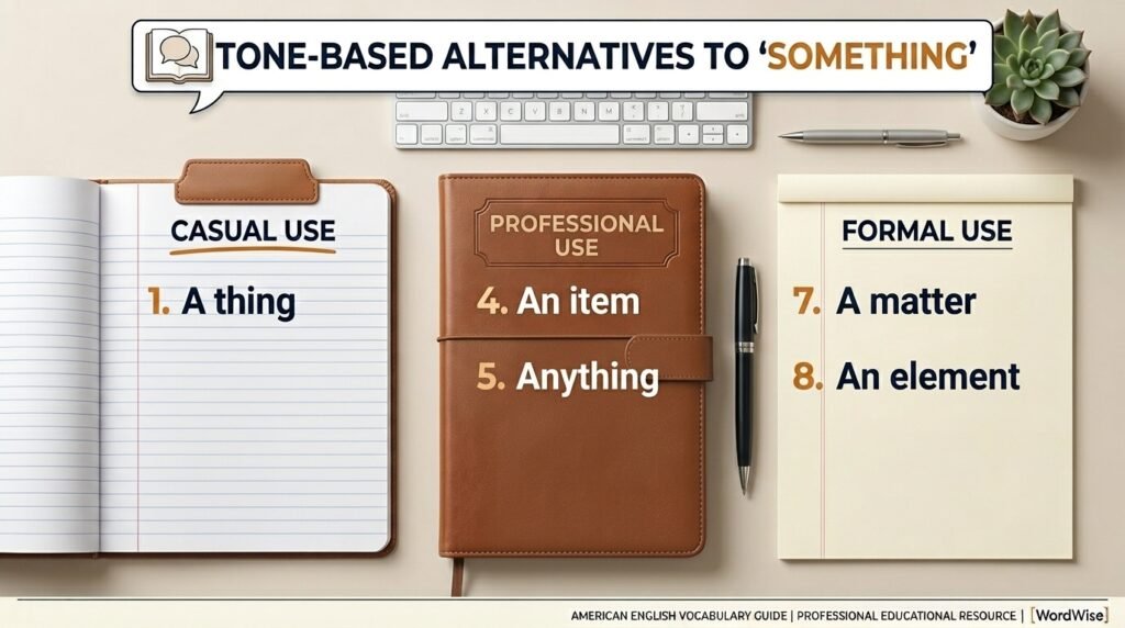 Comparison of something alternatives by casual professional and formal tone