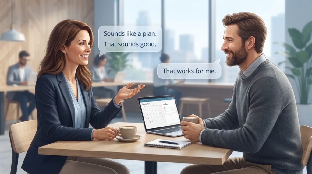People agreeing on a plan in a conversation