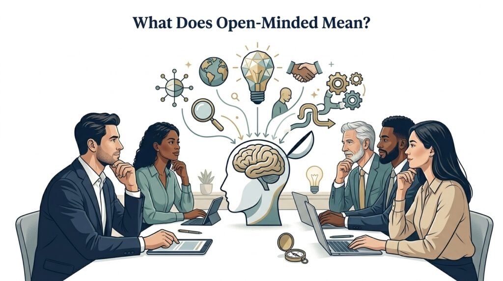 What does open-minded mean and what are its alternatives
