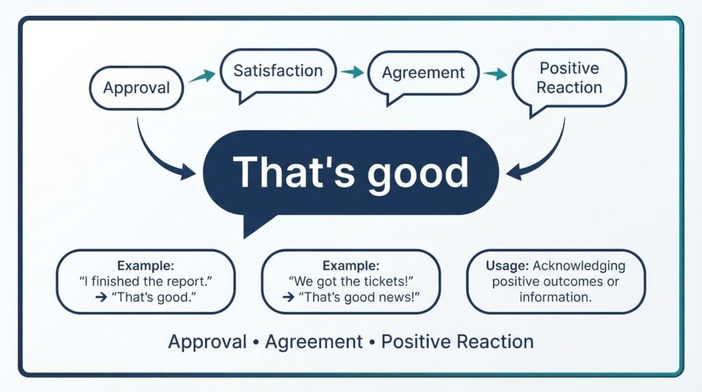 Meaning and common uses of “that’s good” in American English