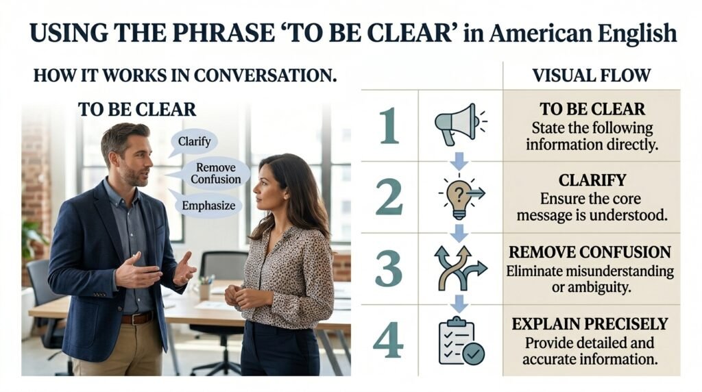 Meaning and usage of the phrase to be clear in American English