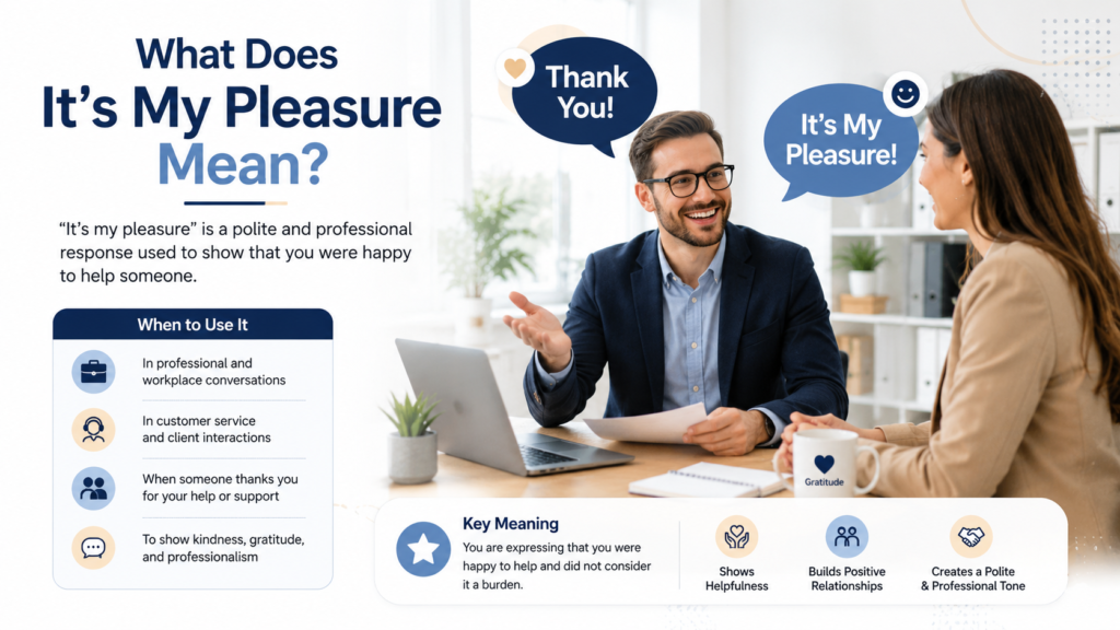 Why use alternatives to it’s my pleasure in different situations